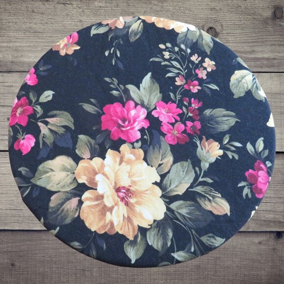 Cotton Bowl Cover Chickens and Cottage Rose Reversible Cotton Mixer Bowl Cover - Picture 4 of 6